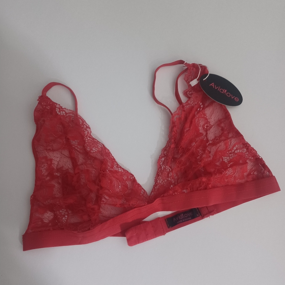 Avidlove Lace Sexy Bra Red Sz M